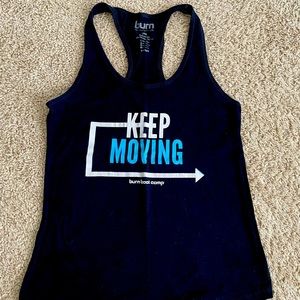 Burn Boot Camp black workout tank top